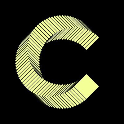 A stylized, striped yellow 'C' logo on a black background, matching the design of a cryptocurrency token.