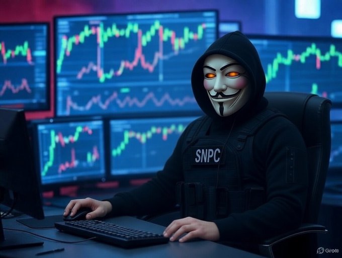 The image features a person wearing a mask, possibly a "Fucker" or "Vampire", sitting at a desk with a keyboard and mouse. The person appears to be working on a computer, likely involved in some form of online activity such as gaming or streaming content. The caption for the image reads: "NPC Weekly Recap #7".