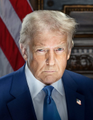 This image shows a portrait of Donald Trump, likely intended to be humorous or satirical in relation to the accompanying text about a cryptocurrency price chart. The text discusses a potential "Wyckoff Accumulation" pattern for $BTC, with specific price points mentioned.