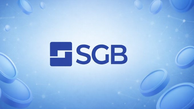 The image features the SCB (Singapore Gulf Bank) logo in dark blue, set against a light blue background decorated with floating coin-like shapes and subtle network patterns, visually representing the digital banking partnership mentioned in the post between Payward (Kraken's parent company) and the Bahrain-regulated bank.