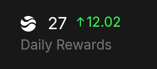 The image shows a picture of a green upward-pointing arrow next to the text "Daily Rewards". The arrow symbolizes an increasing value, suggesting a growth or increase in something over time. The rest of the text provides information about a new initiative called the "@wallchain" account, which aims to give more opportunities for smaller accounts to participate and potentially earn points through their engagement with the platform's features. This @wallchain account has already gained some popularity, as indicated by the number "27" displayed in the image. The combination of visual cues and text provides a clear snapshot that highlights both the visual representation of growth and the practical application of the "@wallchain" account within the context of daily rewards.
