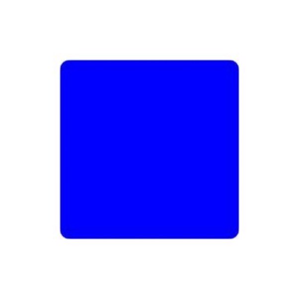 A simple solid blue square centered on a white background.