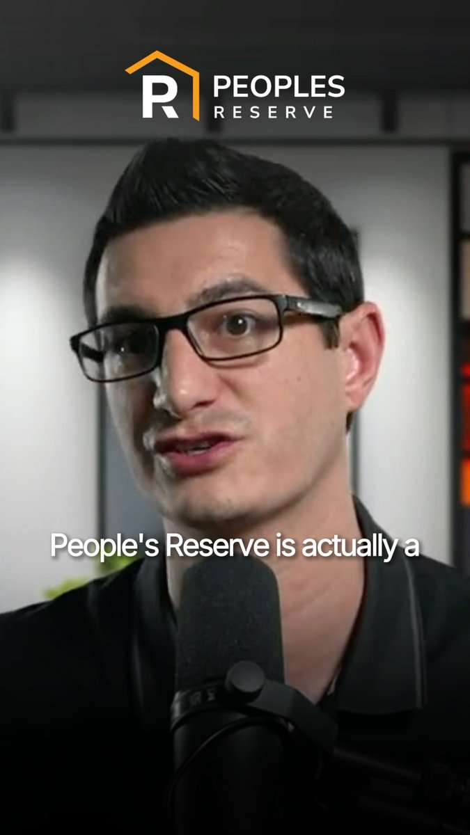 A video still of a man with glasses speaking into a microphone, with the People's Reserve logo and subtitle 'People's Reserve is actually a' visible.