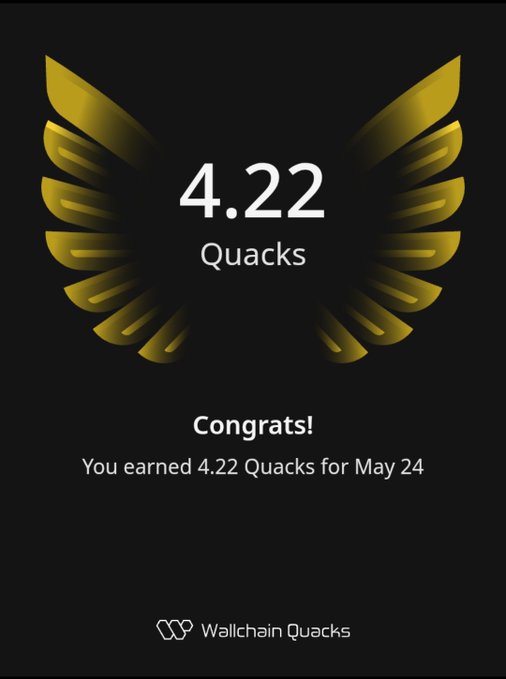 The image features a poster or card that displays an award for earning 4,232 Quacks. The text on the card congratulates the user on their achievement of reaching this milestone. The background of the image is black with gold accents, giving it a striking appearance. The main focus of the image is the award and its message, which highlights the accomplishment of the person who earned the award.