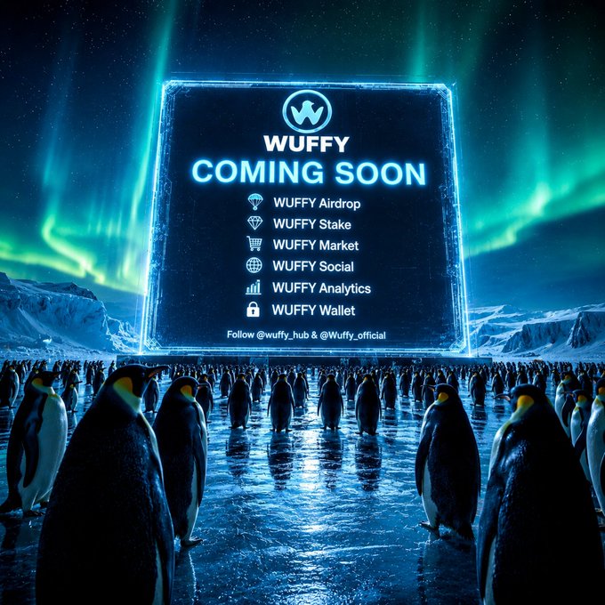 "The WUFFY ecosystem is coming soon. We're not just a coin. We're building a world. Be early. Be warm. Be WUFFY. Follow @wuffy_official Updates → @wuffy_hub #Solana #ComingSoon #SolanaGems #WaddleToTheTop".