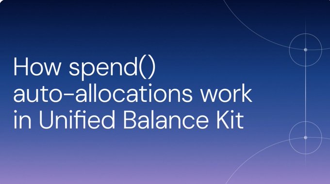 A blue gradient graphic with the text 'How spend() auto-allocations work in Unified Balance Kit'.