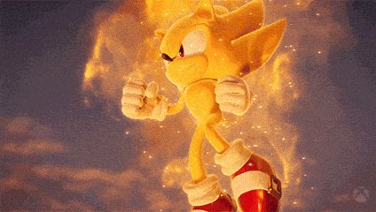 The image features a cartoon character, likely Sonic the Hedgehog from the video game Sonic the Hedgehog, standing against a backdrop of a sunset sky with orange and yellow hues. The character appears to be giving a thumbs-up gesture while wearing red shoes. The caption below the image reads "GM #Crypto millions and millions Coded….. CA drops in 2.5 hours".