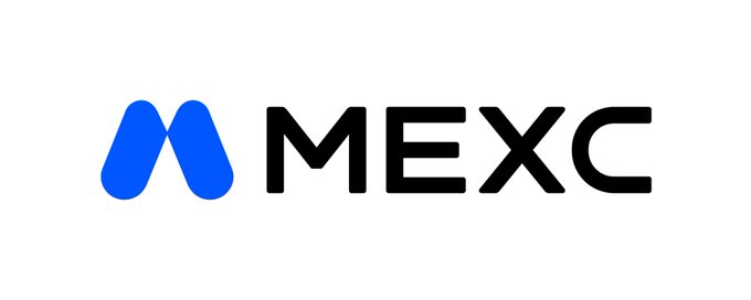 The MEXC cryptocurrency exchange logo, displaying a blue stylized 'M' symbol next to the black text 'MEXC' on a white background.