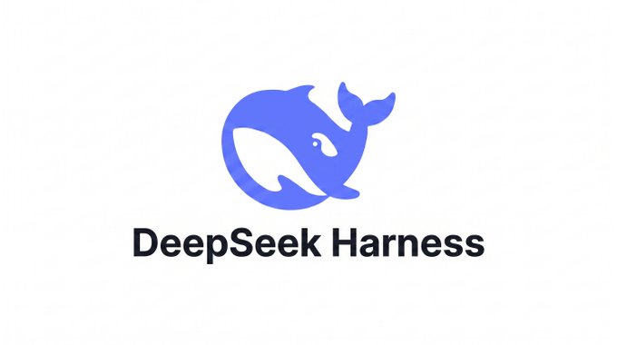 A logo featuring a blue stylized whale design above the text 'DeepSeek Harness'.