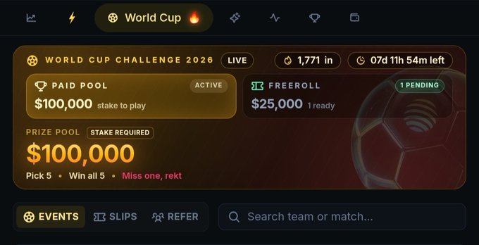 The image shows a screenshot of a World Cup Challenge 2026 advertisement for free money opportunities, specifically focusing on predicting future soccer games. The advertisement includes details such as the prize pool amount, the required task, and the timing. It appears that there is a contest or giveaway happening with an exciting prize pool opportunity to win $25K, but it seems to be unrelated to the main World Cup Challenge 2026 advertisement displayed at the top of the image.