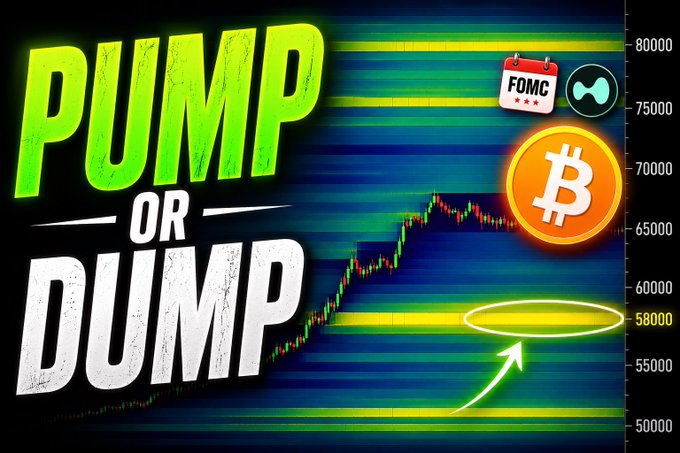 This image depicts a chart with Bitcoin positioned at the top right, and the text "Pump or Dump?" is displayed below it. The Bitcoin price appears to be fluctuating, indicating that the viewers should pay attention to the current events around Bitcoin to understand whether they should buy or sell this cryptocurrency. The post suggests that trading has been done in this image but does not provide any specific details about theBitcoin price or other relevant information on how the price is performing compared to the question being asked.