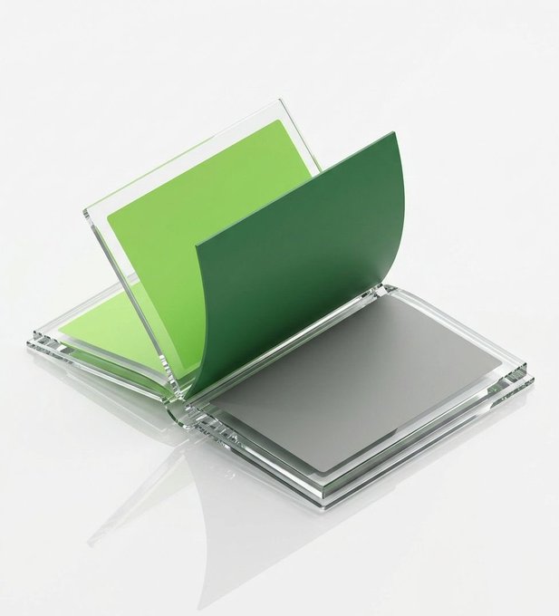 The image features a pair of transparent glass containers with green and gray sheets inside them. One container has a clear sheet while the other one contains a green sheet, both open and revealing their contents. The text "Boba's mission to deliver intelligent, composable, multichain apps" is written in white at the bottom of the image. This suggests that there might be an app or project related to Boba's vision for creating intelligent, composable, and multichannel applications.