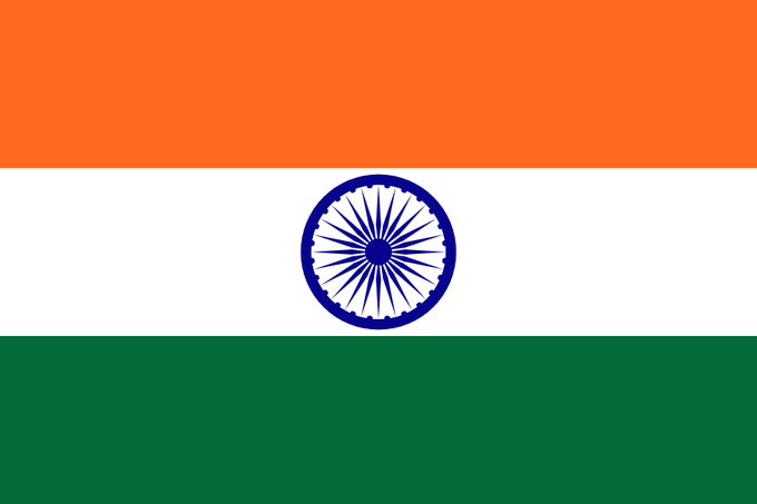 The image shows the flag of India, featuring horizontal bands of saffron, white, and green with the navy blue Ashoka Chakra wheel in the center, representing the country referenced in the post about its significant crypto trading volume and investor base.