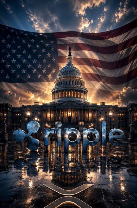 Dramatic digital artwork of the U.S. Capitol building with a large American flag billowing behind it and the word 'Principle' displayed in metallic blue letters.