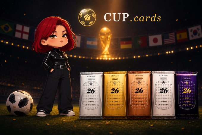 The image features a cartoon girl standing next to five different colored soccer balls, with the text "CUPC Cards" written above her head. The girl appears to be posing for a photo or drawing, surrounded by various soccer balls of different colors. This scene could potentially be related to a promotional campaign for a company that sells soccer-related products, such as soccer balls and accessories.