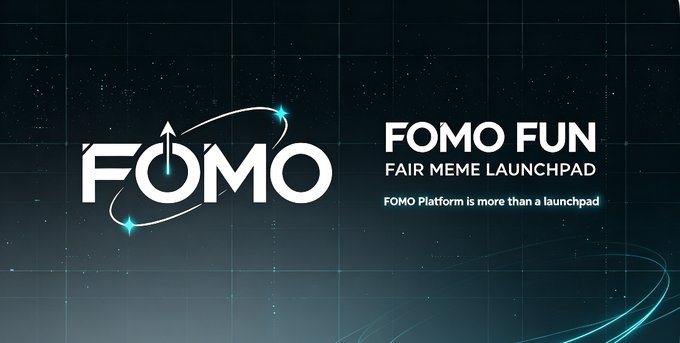 A promotional banner displays the 'FOMO' logo alongside the text 'FOMO FUN FAIR MEME LAUNCHPAD,' noting that 'FOMO Platform is more than a launchpad.'