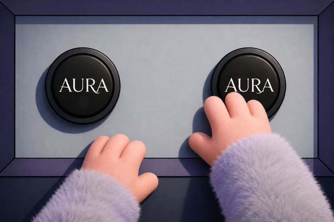 !!!It's a button image with hands putting buttons on either side of the "aura" button!!!!!