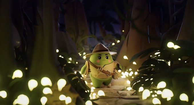 The image features a green dinosaur character wearing a hat and holding a sword while standing in front of a forest filled with glowing mushrooms, suggesting that they are in a magical or fantastical setting. The caption reads "They thought it was just sleep. They were wrong. Wake up, Dino. What began in the quiet of the night has continued to grow evolving with every cycle, every dream, every waking. Sleep was never the destination. It was the beginning." This image seems to be related to a post about the importance of sleep and how it can lead to personal growth or transformation.