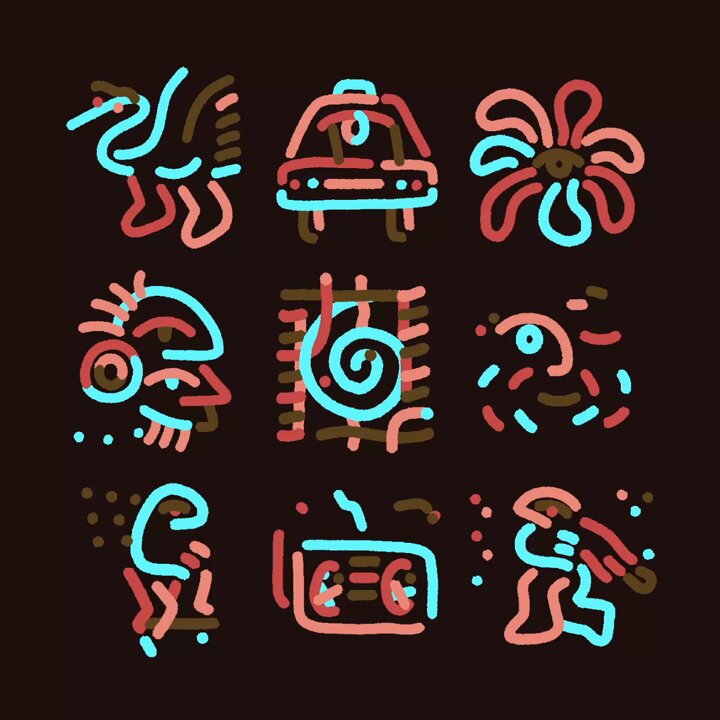 The image features a collection of nine different illustrations or drawings arranged in a square format, each depicting various objects such as cars, flowers, people, and other everyday items. The colors used for these illustrations are predominantly red, blue, green, and orange, creating a vibrant and lively atmosphere. The post mentions that the illustrations were created by @EfdotStudio, which is an artist based in New York City. The drawings seem to be inspired by Caribbean vibes or a nostalgic feeling, as they evoke a sense of childhood memories or a connection with the city's rich history.