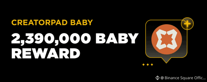 The image is a promotional banner for the CreatorPad Baby campaign, highlighting a "2,390,000 BABY REWARD" alongside an orange star icon in a speech bubble, with the handle "@Binance Square Offi..." visible. It visually supports the post's announcement of up to $30,000 in BABY rewards for learning about Babylon's Bitcoin-backed borrowing through Binance Square CreatorPad.