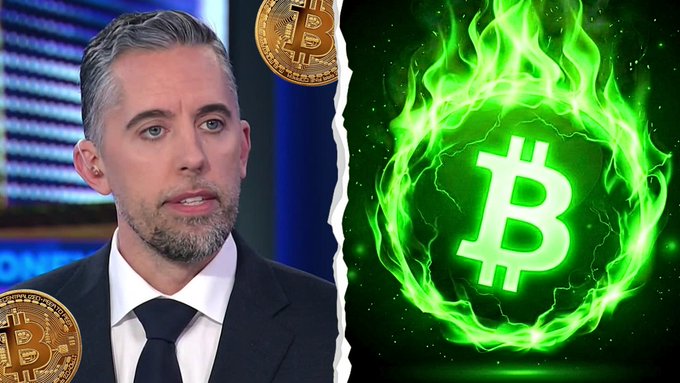 The image features a man wearing a suit with a tie, standing next to a green fire logo that has a Bitcoin symbol on it. The text above the image reads "Strive CEO just said digital credit is about to drive TRILLIONS into Bitcoin and demand is going EXPONENTIAL, Saylor was ONLY just the beginning!!! Is THE BIGGEST BITCOIN DEMAND WAVE NOT EVEN STARTED?". This suggests that there might be a connection between the man's attire and the Bitcoin trend. The image seems to be promoting or discussing the rise of Bitcoin as an investment opportunity, with the fire logo symbolizing its potential for explosive growth in value.

The post also mentions that the biggest Bitcoin demand wave is not even started yet, which could imply that there might still be some uncertainty about the future trajectory of Bitcoin's value and adoption. The image captures this moment when people are just beginning to explore or invest in Bitcoin as a speculative asset.