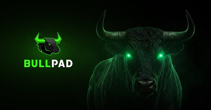 A promotional graphic for 'BULLPAD' featuring a fierce bull with glowing green eyes against a dark background, alongside a logo with green bull horns.