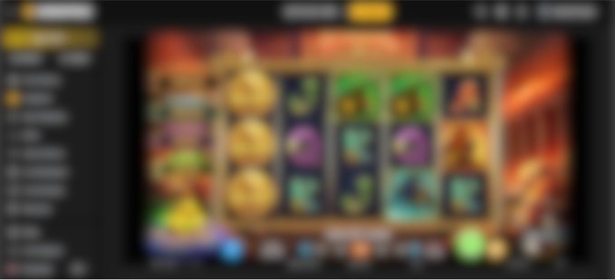 A heavily blurred screenshot of an online slot game interface featuring colorful reels with various symbols (including what appears to be fruits and gems) against a fiery background, alongside a sidebar menu—all text in the image is illegible due to the blur. The image illustrates the "Guess the Slot" giveaway challenge promoted in the post, where followers are invited to identify the mystery slot game for a chance to win $100 in free spins.