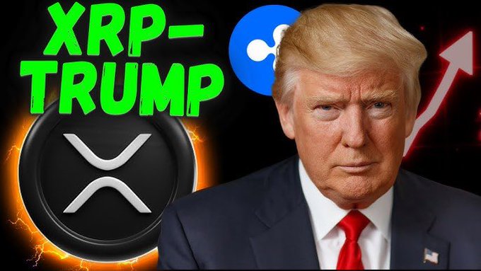 The image features a man wearing a suit, standing against a black background with a red tie. The text "XRP-TROP" is written above him, while "TRUMP" is written below him. The caption reads "IT'S OFFICIAL: The SEC has categorized the Digital Assets and is prepared for market entry."