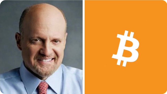 The image features a man wearing a blue shirt, with his face prominently displayed against an orange background. The text "JUST IN: Jim Cramer says live on CNBC this morning that Saylor killed Bitcoin." is written below him, indicating that he has made a statement about Bitcoin's death. This statement seems to be related to the post in question, as it suggests that the man might have some expertise or opinion on the matter.