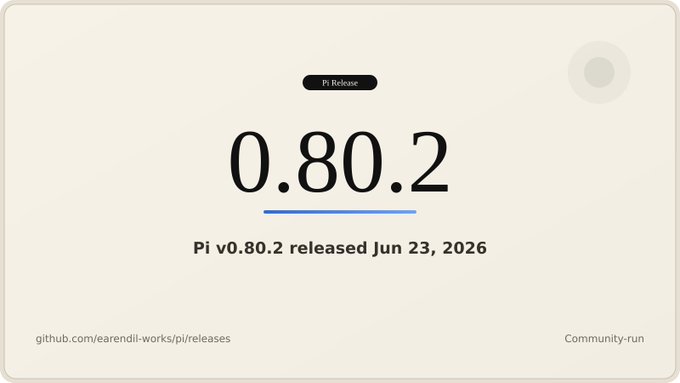 The image features a white background with black text displaying the release date of the Pi v0.8.2 release, which includes information about changes made to the API key and fixes for compatibility issues. The date and title are prominently displayed at the top of the post. The layout is well-organized, making it easy to follow along with the content presented.