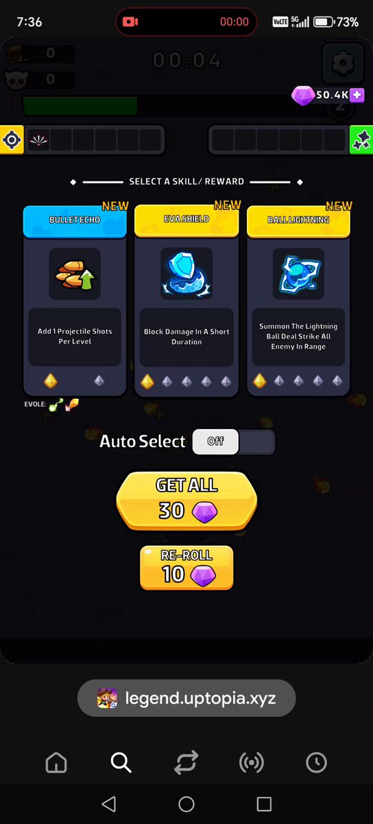 The image shows a phone screen displaying an app called "LegendUpBaseETH" with a rating of 7.6 stars out of 10, indicating that it has been well received by users. The app features a game called "Uptopia", which is a popular mobile game known for its unique gameplay and interesting characters. The user interface displays the game's ratings and reviews, suggesting that it is highly recommended to players.