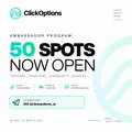 A webpage from ClickOptions announcing '50 SPOTS NOW OPEN' for contract positions.