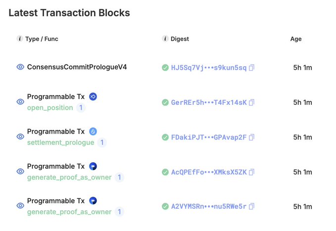 The screen shows a list of transaction blocks, including different kinds of transactions such as transactions between users' accounts or transactions involving different cryptocurrencies. The title of this post says "SUI Network Down For 5 HOURS SOURCE: suiscan.xyz/mainnet/home". Based on the image description and its relation to the posted content, it appears that the screen is designed for beginners in learning about newer blockchain technology, including transaction blocks and their functions within cryptocurrency networks like Bitcoin or Ethereum.