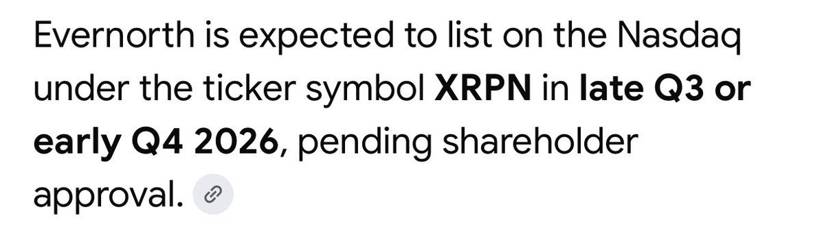 A text excerpt announces that Evernorth is expected to list on Nasdaq under the ticker symbol "XRPN" in late Q3 or early Q4 2026, pending shareholder approval, aligning with the post's bullish prediction that XRP will be the "North Star" shining in Uptober.