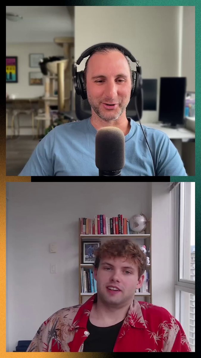 The image shows two men sitting next to each other, both wearing headphones. They are engaged in a conversation or discussion about something related to audio equipment. The caption of the image reads "Listen to @zac_dexari explain the difference between Hyperliquid and FTX". This suggests that the post is discussing the differences between two types of audio equipment: Hyper Liquid and FTX, with one man possibly explaining these differences to another person who may not be familiar with them.