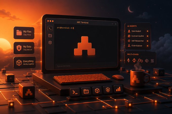 "gArc community Every day from morning till night, I work deeply with the @TheARCTERMINAL I think of it like a true on-chain operating system built right inside the browser It is simple, private and powered by AI agents, reasoning across different chains My files remain".