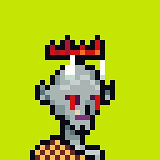 A pixel art illustration depicts a stylized gray-skinned figure with red horns, glowing red eyes, and an open mouth, set against a bright lime green background. The demonic, "imp-like" character visually represents the "Impz" token being promoted in the Robinhood giveaway post, aligning with the playful, meme-style branding of the whitelist contest.