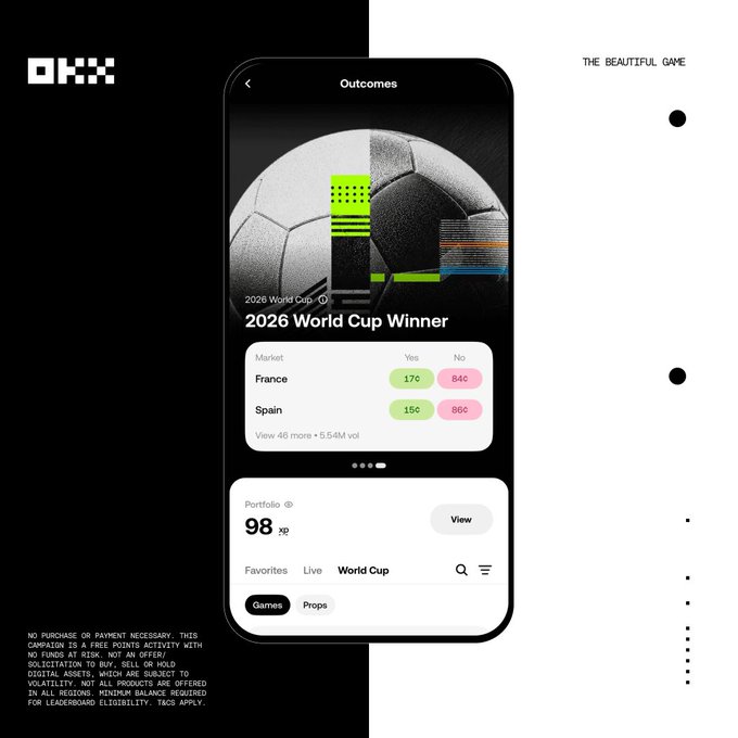 The image features a smartphone screen displaying information about the World Cup, specifically the results from the 2026 World Cup winner. The phone's home screen shows a soccer ball icon with text indicating that the current time is 9:58 PM. There are also two options displayed on the screen - "World Cup Winners" and "Portfolio".