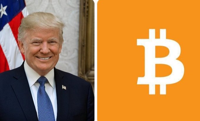 A split image shows President Trump on the left and the Bitcoin logo on the right, symbolizing his upcoming meeting on crypto regulation.