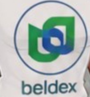A logo for 'beldex' featuring a stylized green and blue interlocking circular design on a white background.