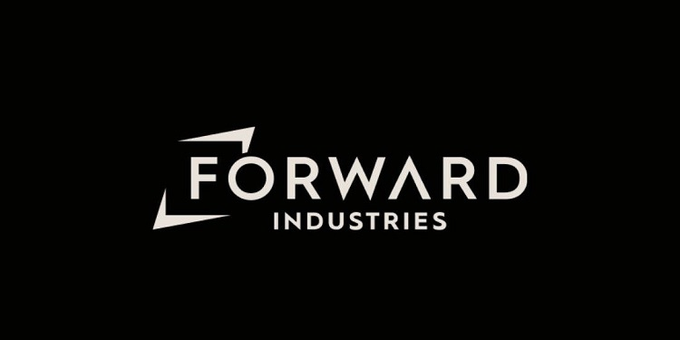 The image features a logo for Forward Industries, which is a black and white design with the word "Forward" written in large white letters at the top of the frame. Below this, there are two smaller lines that read "Industries", indicating the company's focus on the financial industry. The text "Just In: Forward Industries, the largest Solana Treasury company, moved lli45,784 $SOL worth lli6.81M to Coinbase Prime, sparking fears of a possible sale." is displayed below the logo, suggesting that the company has recently made a significant move in the financial market and is now facing potential consequences due to this decision.