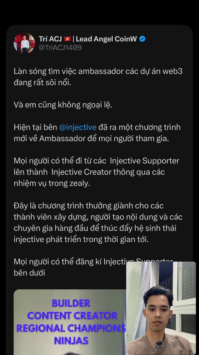 The image features a screenshot of a social media post that was written by Traci, an influential figure on Twitter, who has shared something interesting with her followers. The post is titled "SocialMediaChallenge" and includes text from multiple people such as "Her2g phân tóng trí gián của Injective Việt Nam có mở một AMA đổi với nhau." The post discusses the importance of using a clear, unique voice in social media content. This message has been shared by Traci and others on Twitter, creating a sense of engagement among her followers.