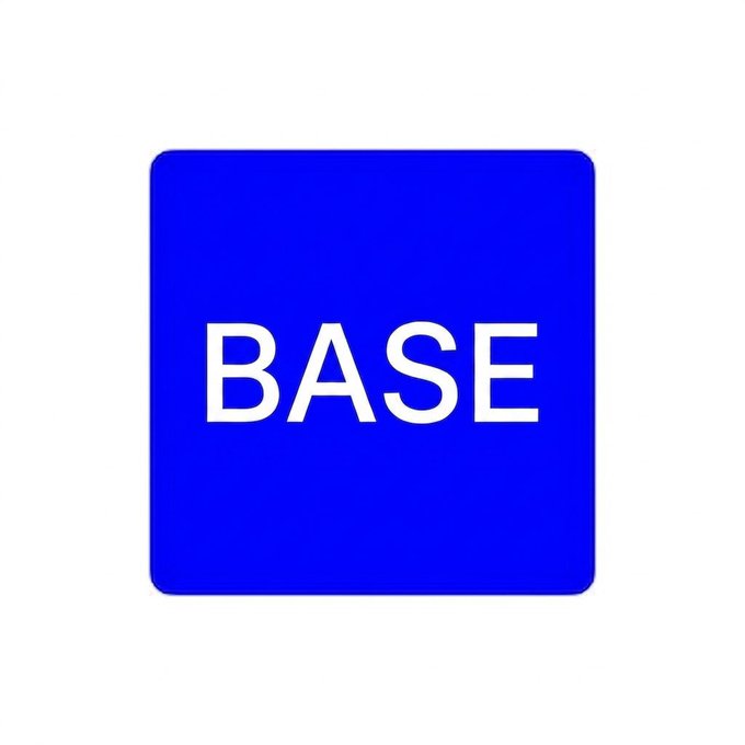 The image displays the Base logo, featuring the word "BASE" in bold white letters centered on a vibrant blue square. It accompanies a post declaring that "Blockchain will be back better than ever," visually reinforcing Base's optimistic message about its blockchain platform.