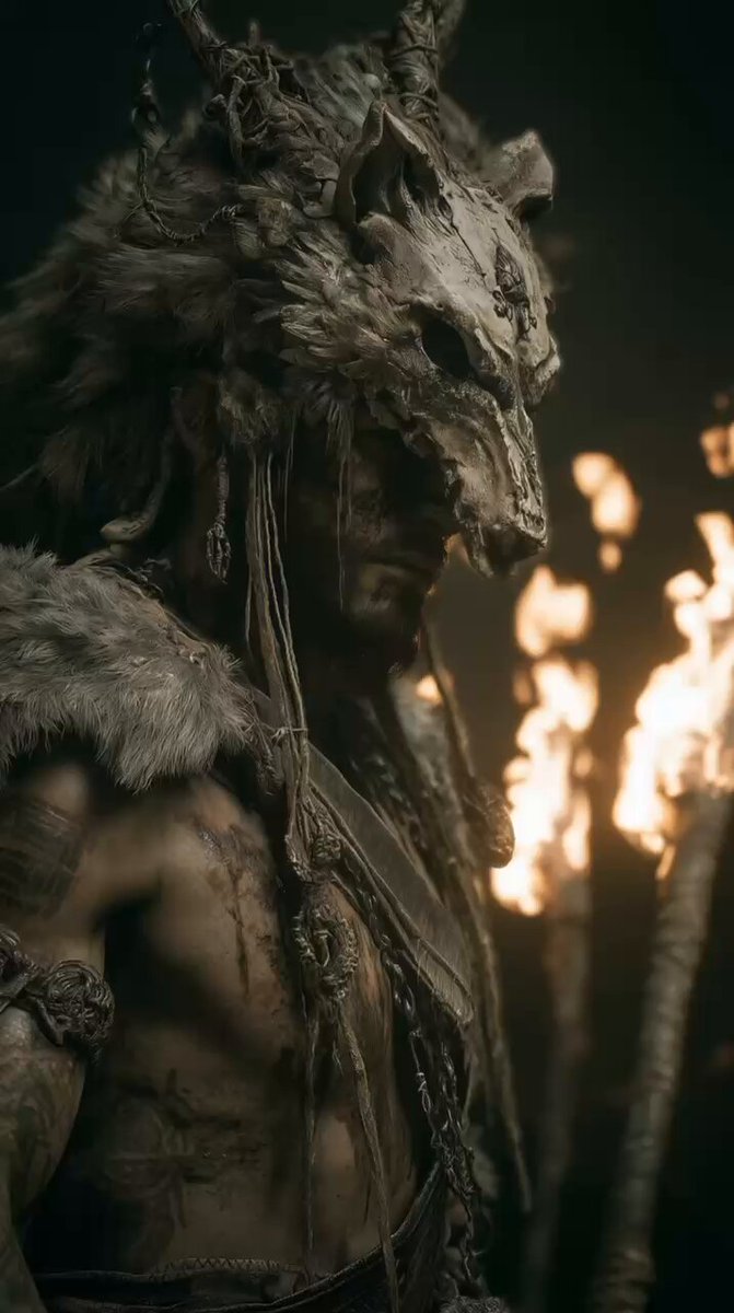 The image features an anthropomorphized figure wearing a large, ornate headdress with feathers and a mask that resembles a wolf's head. The figure also has tattoos on their body, adding to the overall eerie appearance of the scene. The caption above the image reads "People think $FLOKI Vikings is still just a meme... I may have been early. But I'm not wrong." This suggests that the image might be a joke or a prank, and it seems like someone has made this image for amusement rather than as an actual representation of a Viking warrior.