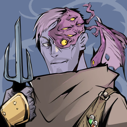 The image features a man wearing a brown jacket, holding a sword and a shield. The man has purple hair and is wearing a scarf around his neck. He appears to be a character from a video game or comic book series, as he is described as a "dungeonsaga" with a backpack on his back. The post seems to be discussing the evolution of Bitcoin and its impact on gaming, specifically focusing on the development of the OP_CAT utility for real-time transactions within the Bitcoin network.