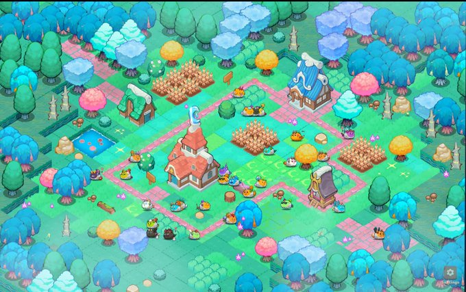 The image features a cartoon-like scene of a village with various buildings, trees, and people. The village appears to have a unique layout that includes houses, shops, and other structures scattered throughout the area. A large tree stands prominently in the center of the village, surrounded by smaller trees on either side. The overall atmosphere seems to be whimsical and playful, as if it's an animated cartoon or a digital illustration.

The post is titled "Axie is gonna pull through! Everything else will die. Amazing! It’s actually great to be the last man standing!". This phrase suggests that Axie, one of the characters in this scene, has achieved something remarkable and is about to triumph over all obstacles. The image captures a moment of victory or accomplishment for Axie, adding an element of excitement and fun to the overall composition.