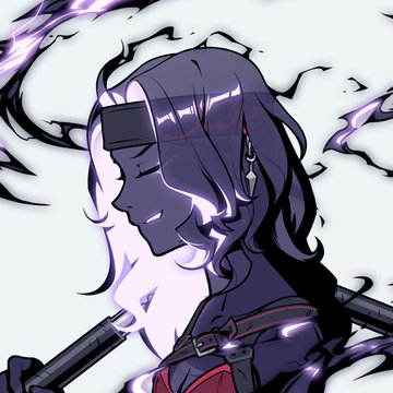 An anime-style illustration depicts a dark, shadowy female figure with long flowing dark hair, glowing purple energy tendrils surrounding her, and a blindfold across her eyes, embodying a mystical "dark spirit" aesthetic. The image relates to the post by visually representing the "dark spirit" theme mentioned in the Azuki Elementals Fusion concept, evoking a supernatural and ethereal character design.