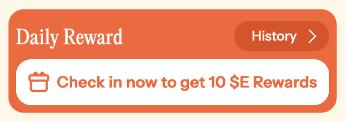 The image shows an alert or notification screen of a reward system that allows users to check and claim $E rewards. There are two notifications displayed, one for Daily Check-in Reward and another related to a specific history. The alert states that these easy rewards will not be available overnight because they're still worth $3.1, but the amount decreases over time as the rewards get subtracted from it. The image does not provide any additional information about what stage(s) or types of rewards are currently in effect.