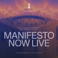 "Manifesto Now Live" announcement graphic featuring a silhouetted crowd beneath a radiant, colorful sky, promoting the launch of stock-token liquidity bootstrapping on Robinhood Crypto's chain in partnership with Standard Reserve.