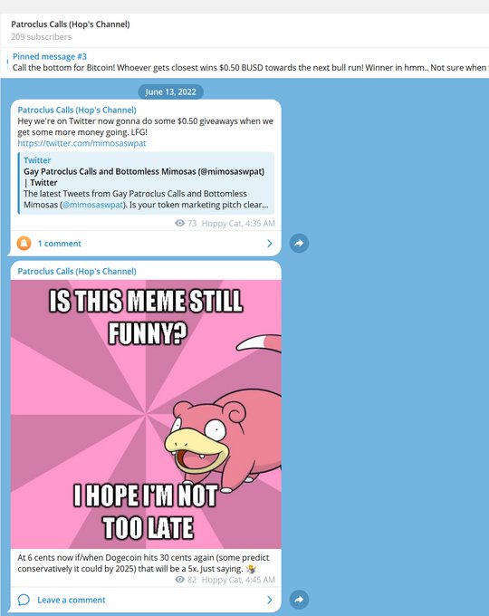 A screenshot of a social media post from the Pokemon channel, featuring a pink cartoon character and text about a meme.